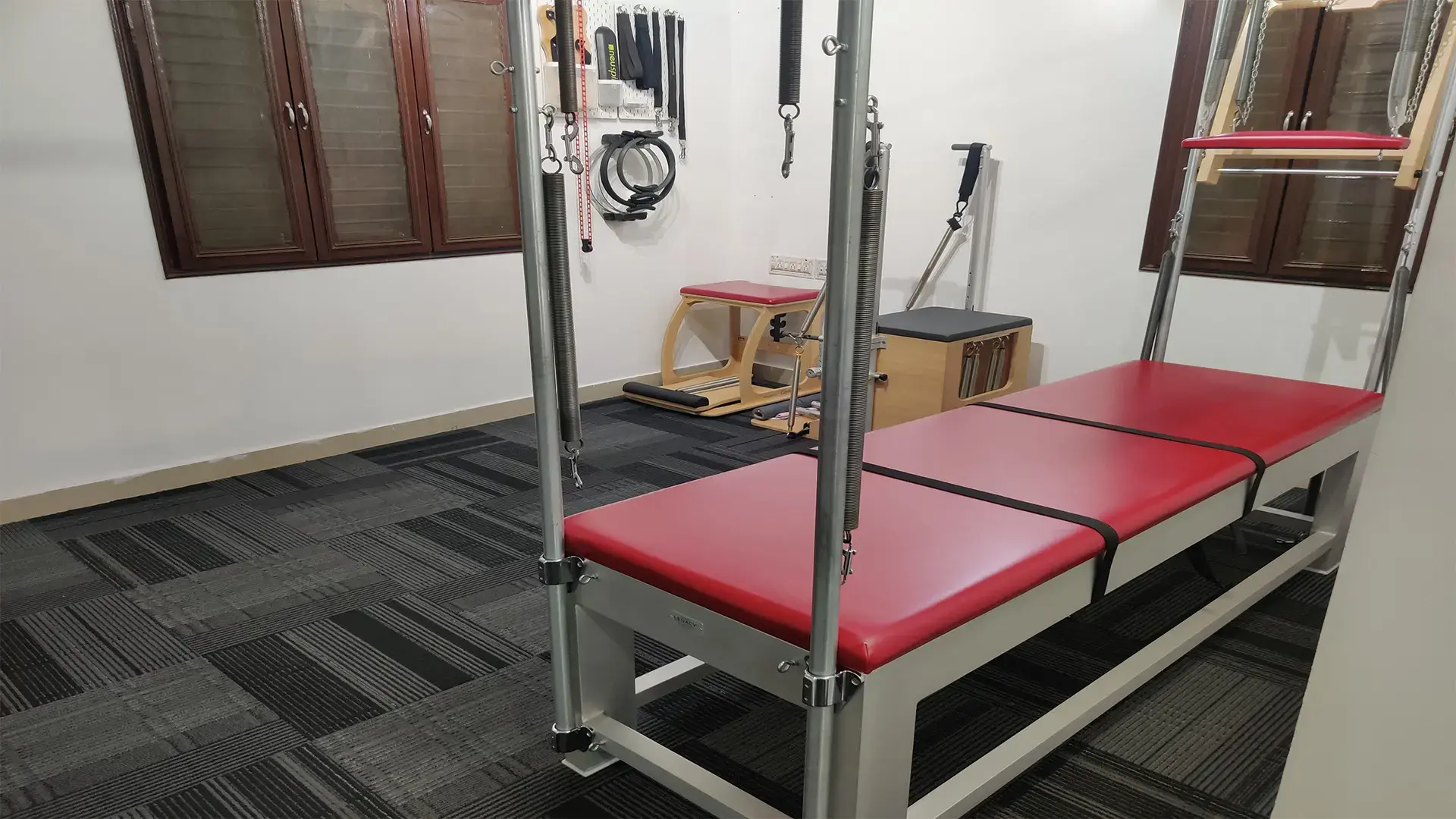Private Pilates session in progress at a full-apparatus studio in Bengaluru