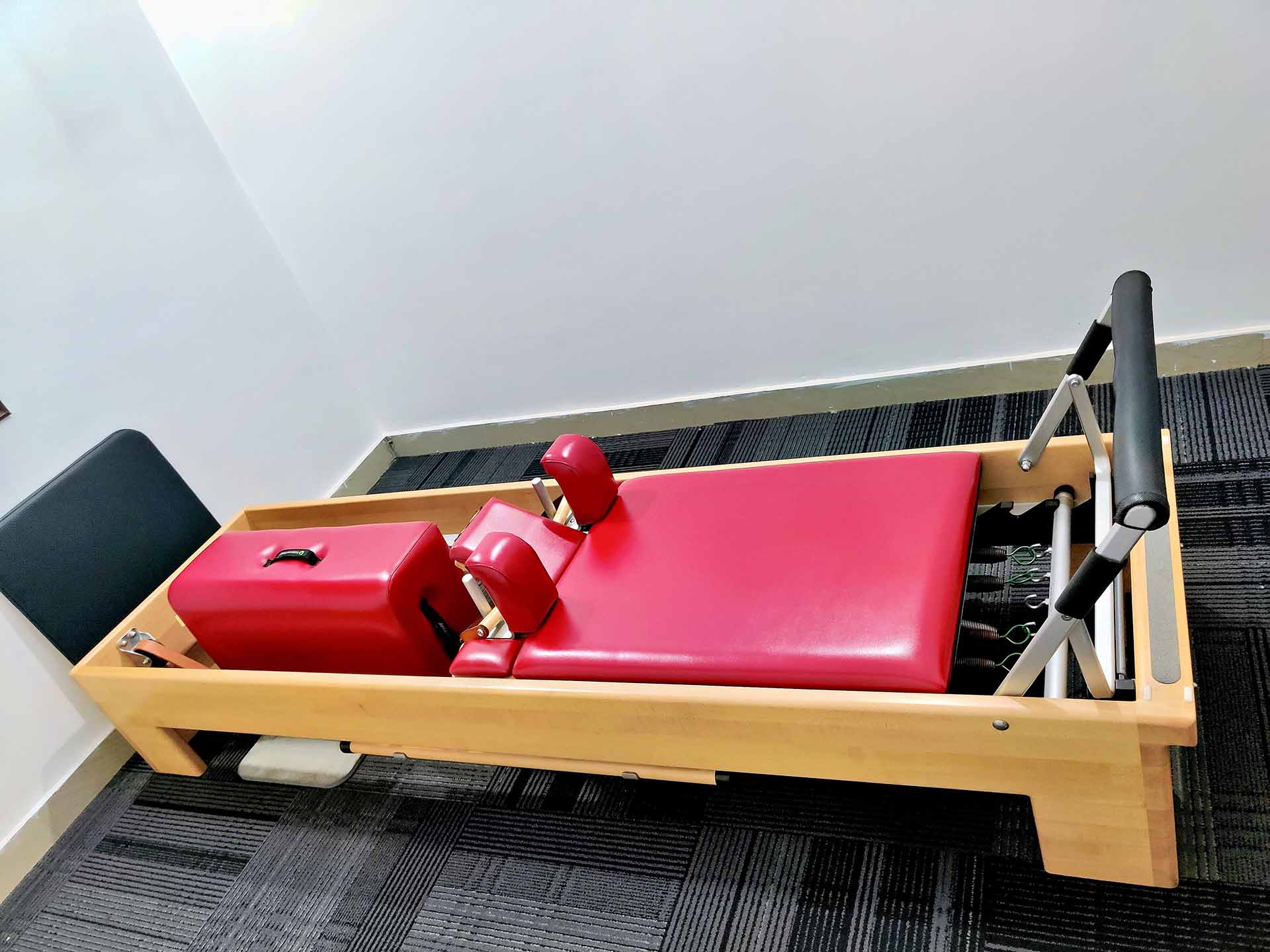 The Reformer apparatus at Pilates with Abdul studio in Bengaluru